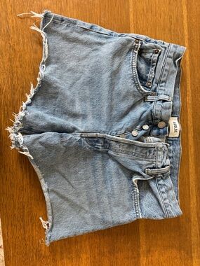 Agolde Parker Long Denim Jean Shorts in Wheel